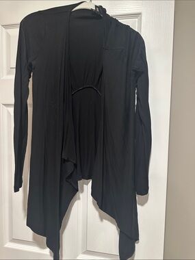Mossimo Supply Co. Black Draped Open-Front Cardigan